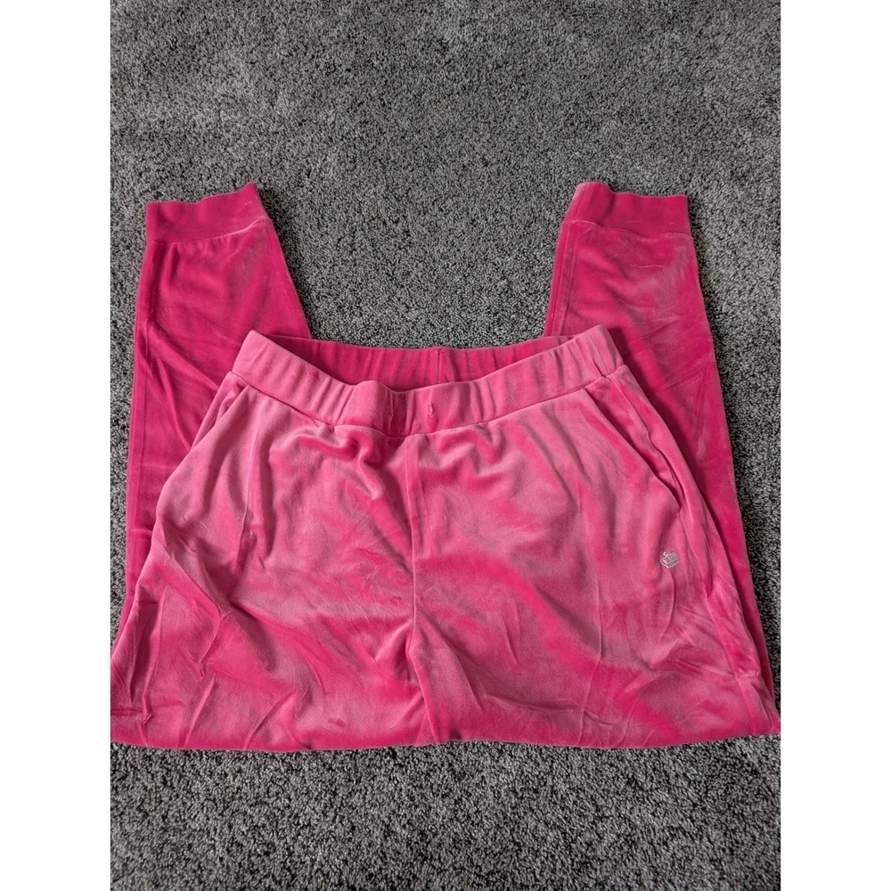 Juicy by Juicy Couture Hot Pink Velour Tracksuit Hoodie Joggers Set XL - Picture 6 of 7